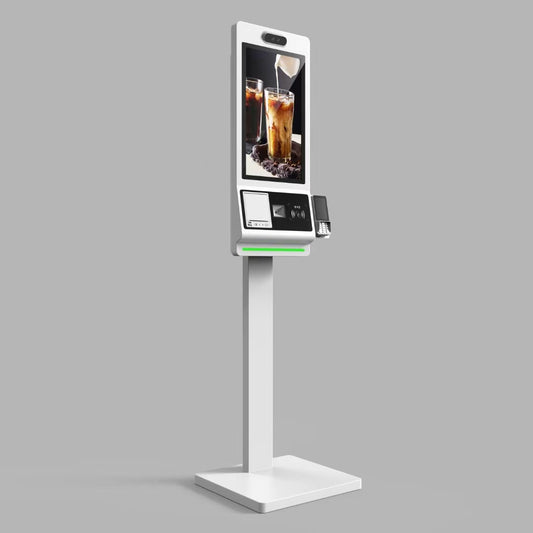 27 Inch Self Ordering Payment Kiosk For Restaurant Machine With Camera Phone And Tablet Selfie Stick Stand Tripod Self Service Kiosk
