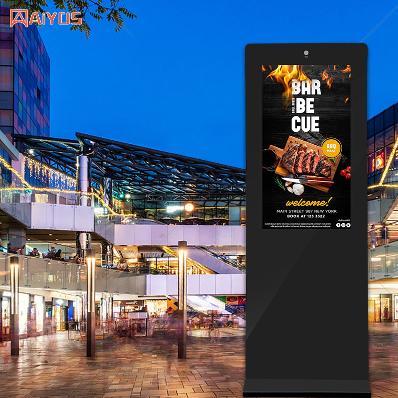 Outdoor digital signage 32/43/49/55/65/75 inch floor stand lcd